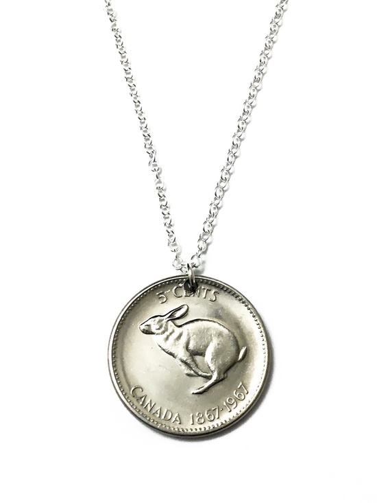 The Royal Canadian Mint Jewelry - 1967 Lucky “Rabbit” Coin Necklace, 18-inch